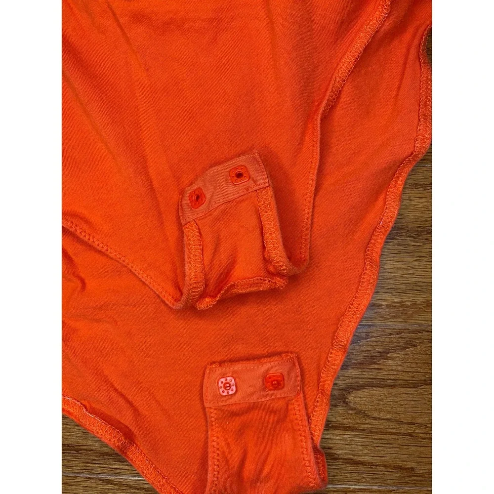 Feee People Intimately Orange Short Sleeved‎ Body Suit Size XS
